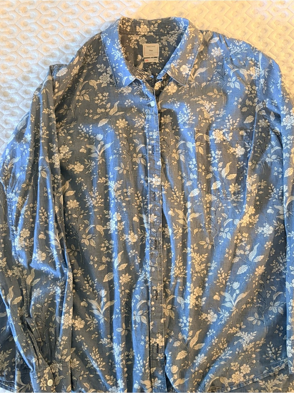 GAP Blue Floral Button-Down Shirt